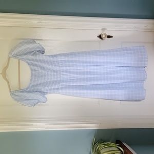 Jessica Simpson Dress XL Blue Gingham Smocked Cottagecore